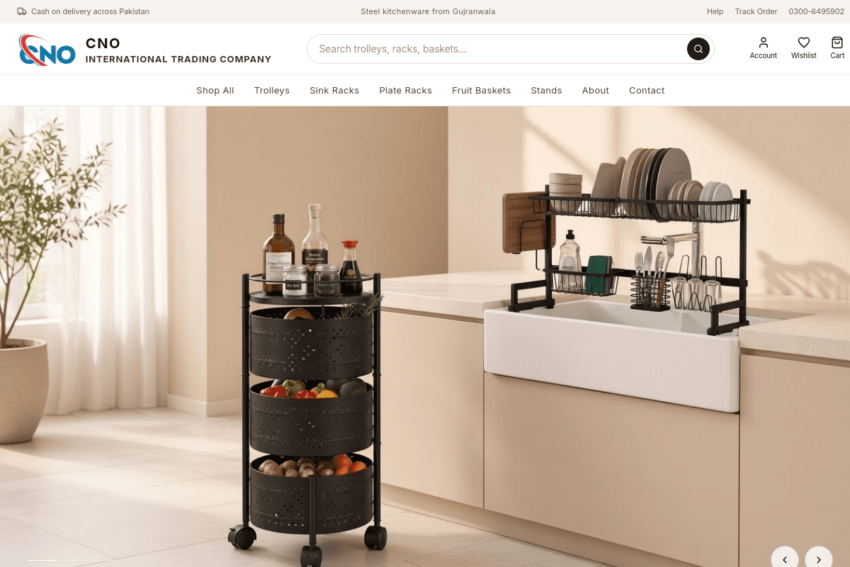 CNO International — Steel Kitchenware Catalog homepage