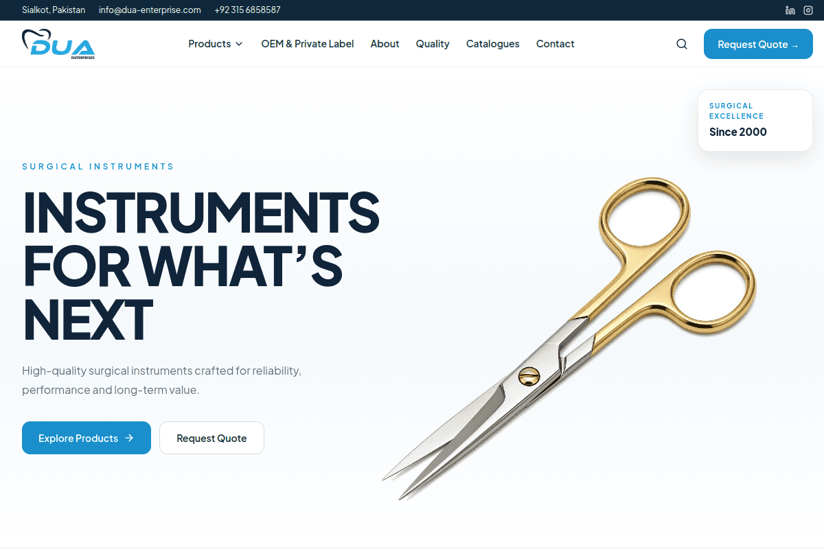 DUA Enterprises — OEM Surgical & Dental Catalog homepage